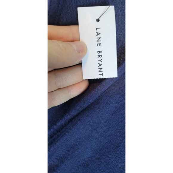 Lane Bryant Navy Blue 3/4 Sleeve Crew Neck Drawstring Waist Jumpsuit 14/16 - Picture 3 of 13